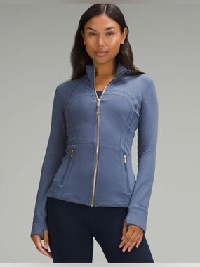 Lululemon Define Jacket *Nulu Shade Blue / Gold Zipper Size 14